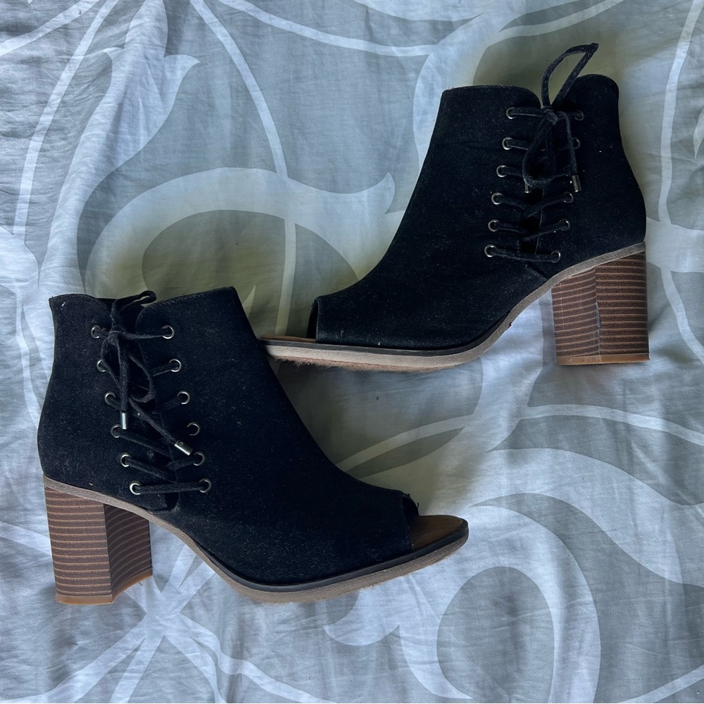 Lace-Up Open Toe Heels